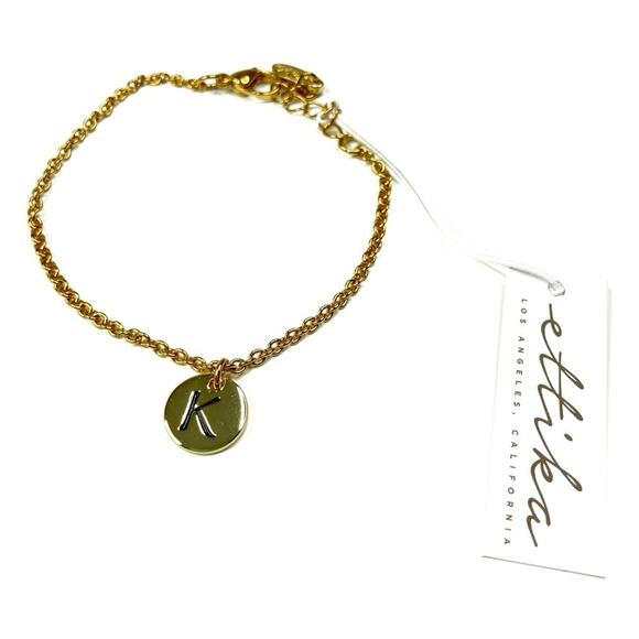 Ettika | Gold Tone Initial "K" Chain Bracelet - Picture 1 of 2
